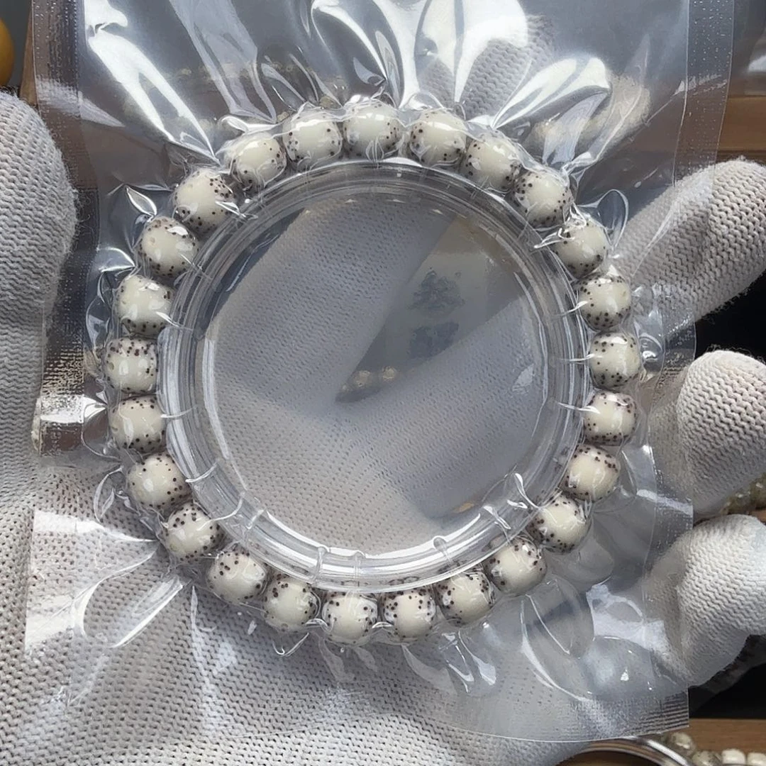 *****手串星月菩提9×8正月留白糯冰单圈