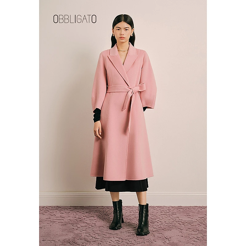OBBLIGATO奥丽嘉朵1C64580140专选冬季绵羊毛大衣