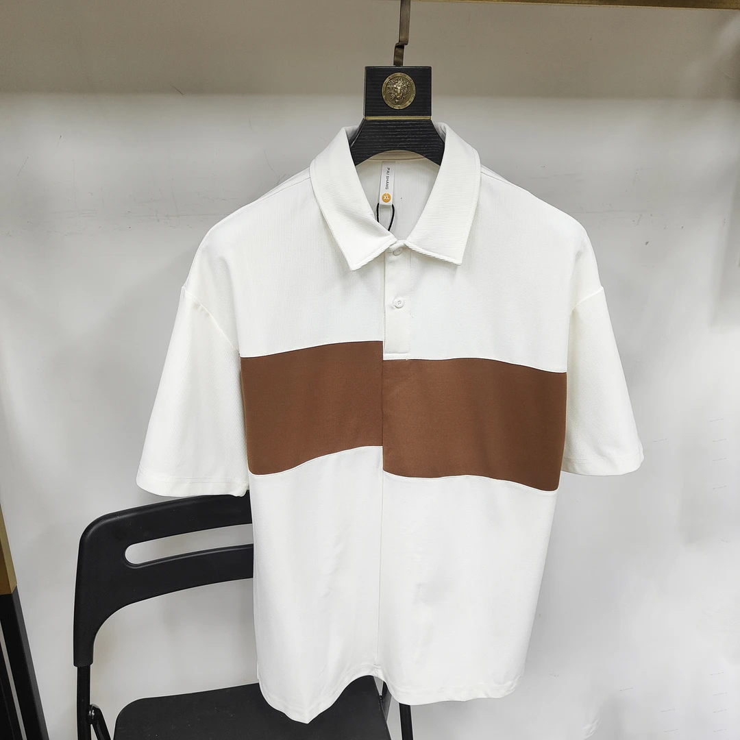翻领Polo衫短袖t恤男士夏季新款休闲宽松撞色款半袖7628