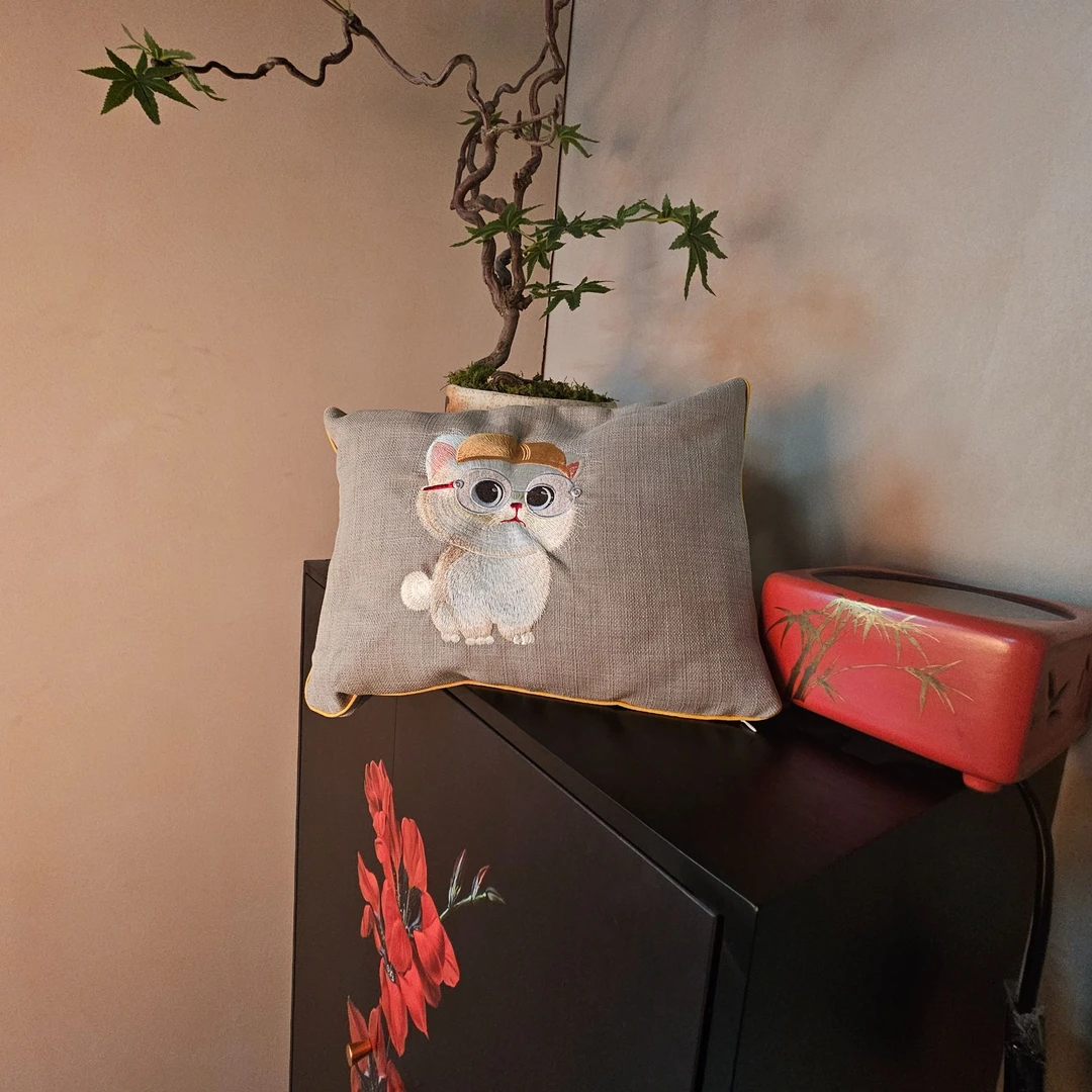 【见珊】艾绒枕头（猫咪1对装）（配饰0024）