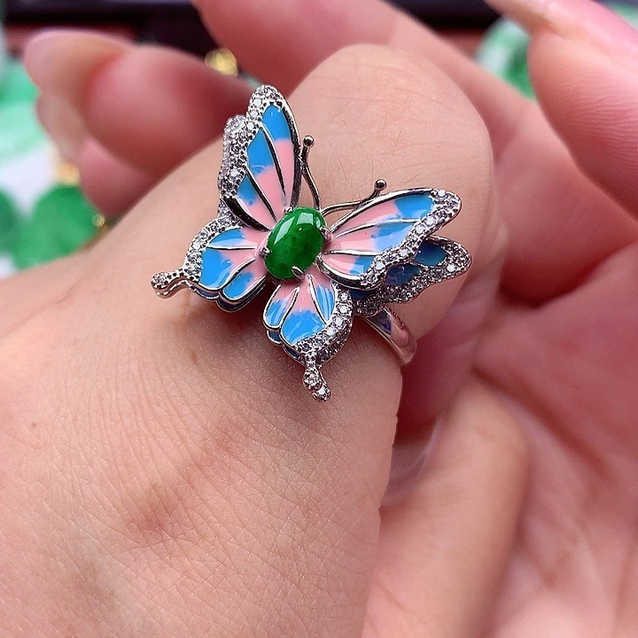 翡翠银S925镶嵌颈饰翡翠