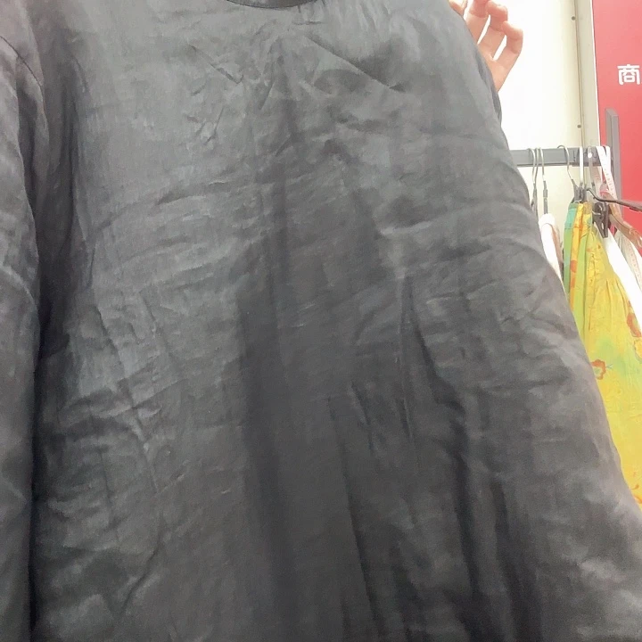 米***子黑色木耳边棉衣不退换