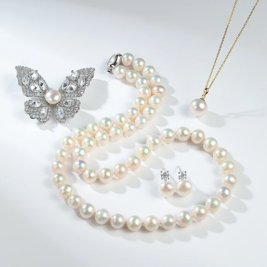 【黛米】Y907 恩雅淡水珍珠套装 8-11mm 白色