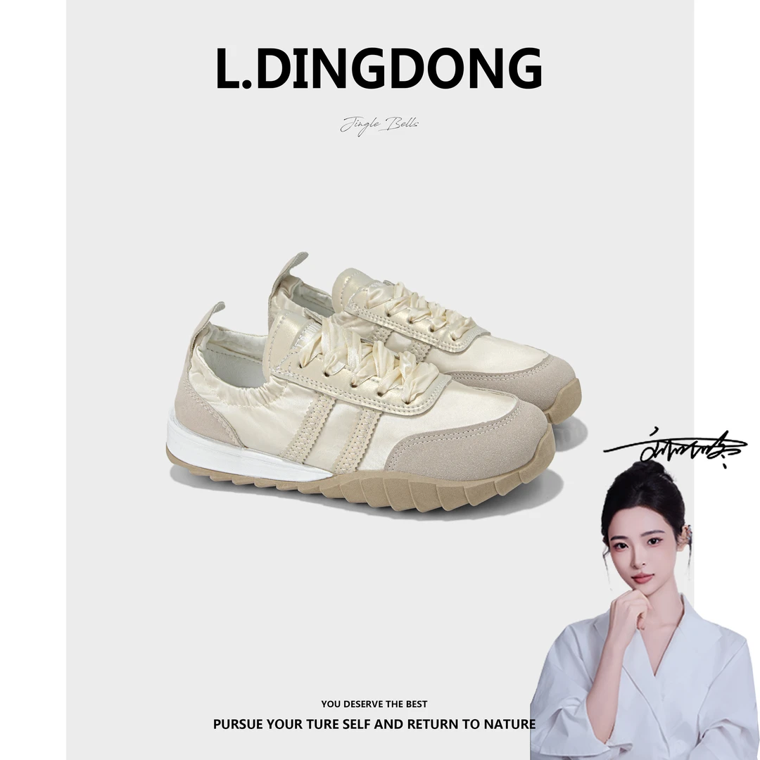【刘叮咚女鞋】舒适休闲鞋系带透气时尚休闲鞋小白鞋女款时尚百搭