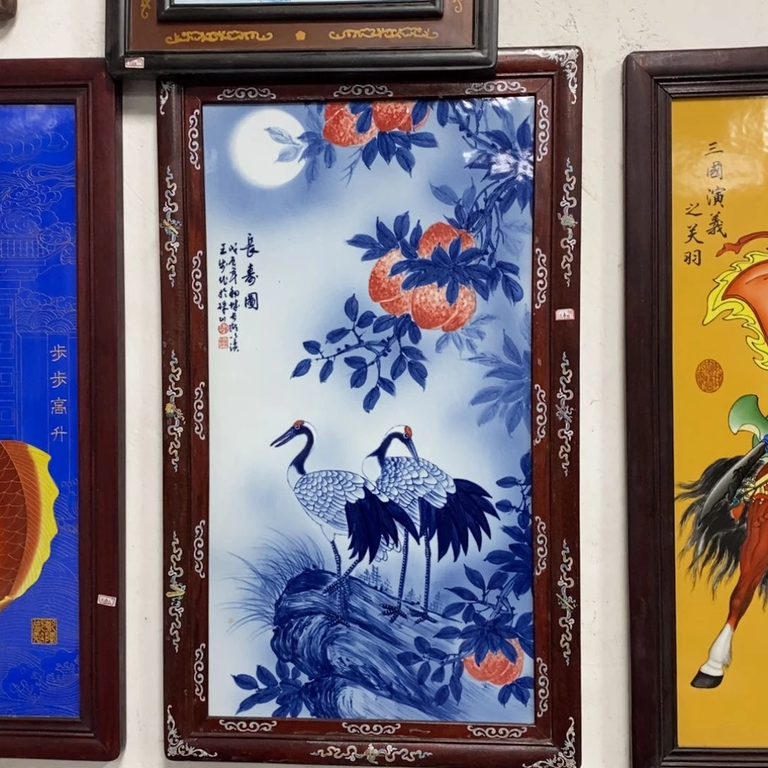 瓷片90*52*1景德镇瓷板画柴窑烧制