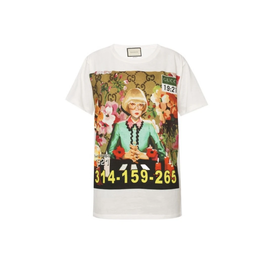99新 GUCCI/古驰 GUCCI古驰油画圆领短袖M码/E50161