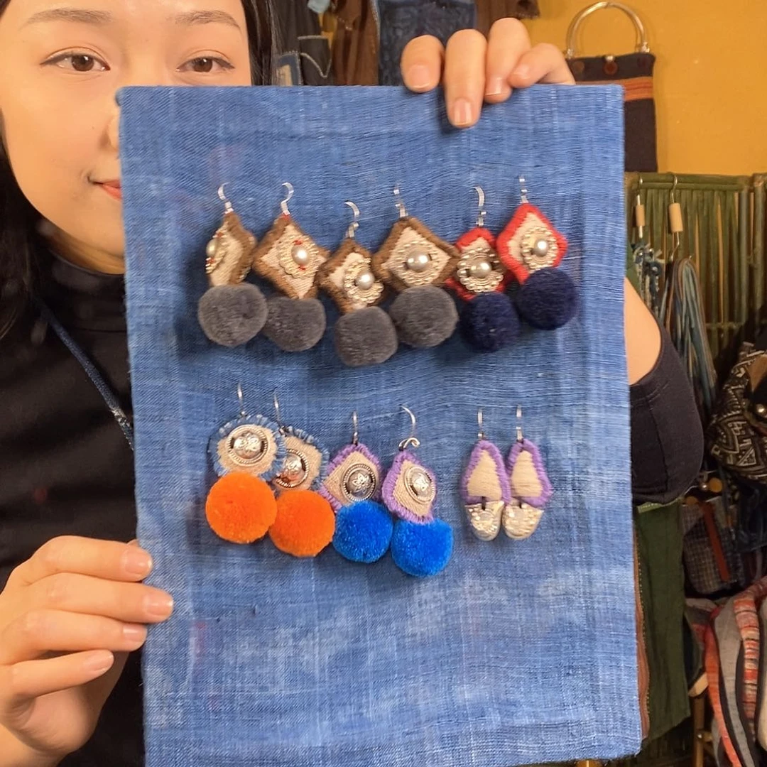 织绣手工制作耳环