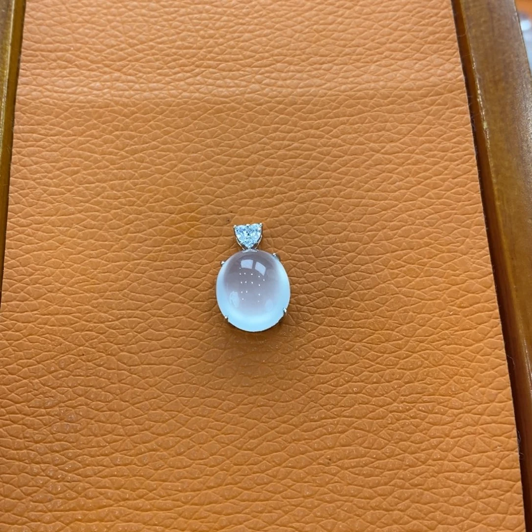 石英质玉吊坠(不含链)银S925镶嵌