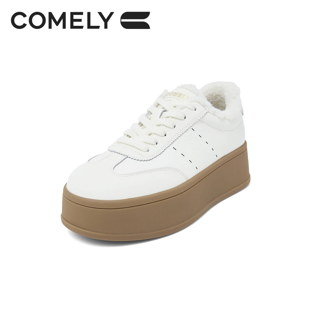 【康莉COMELY】KMT2K992加绒小白鞋女款松糕底增高厚底板鞋保暖休闲