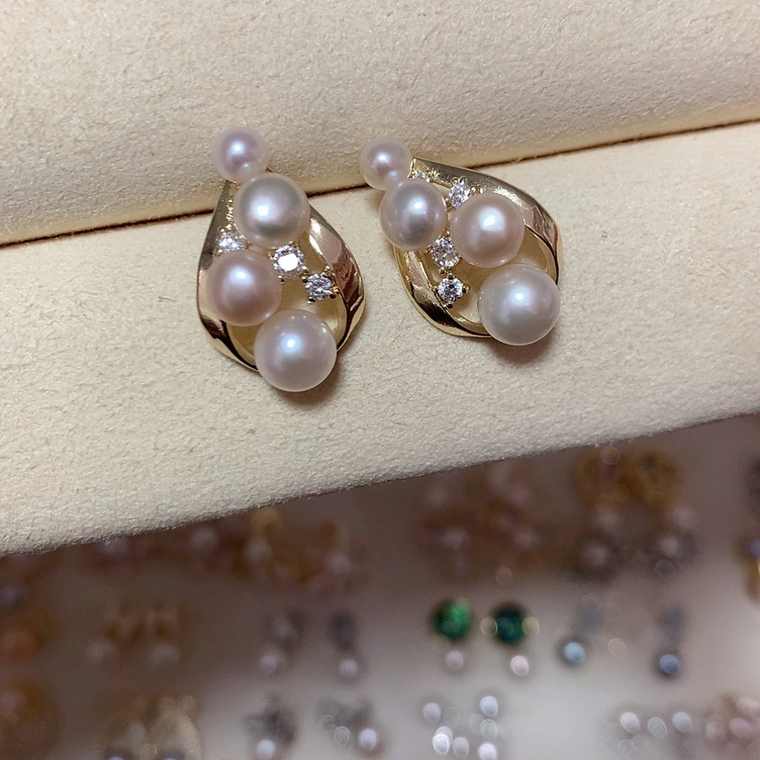 淡水珍珠耳饰合金@***戈