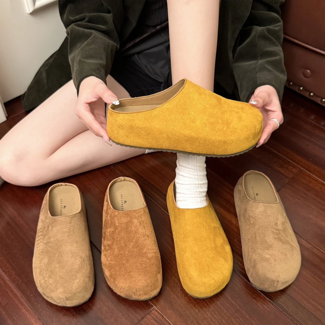 【厚底5厘米➕现货发】包头勃肯鞋女2025秋季新款一脚蹬小土豆半拖潮