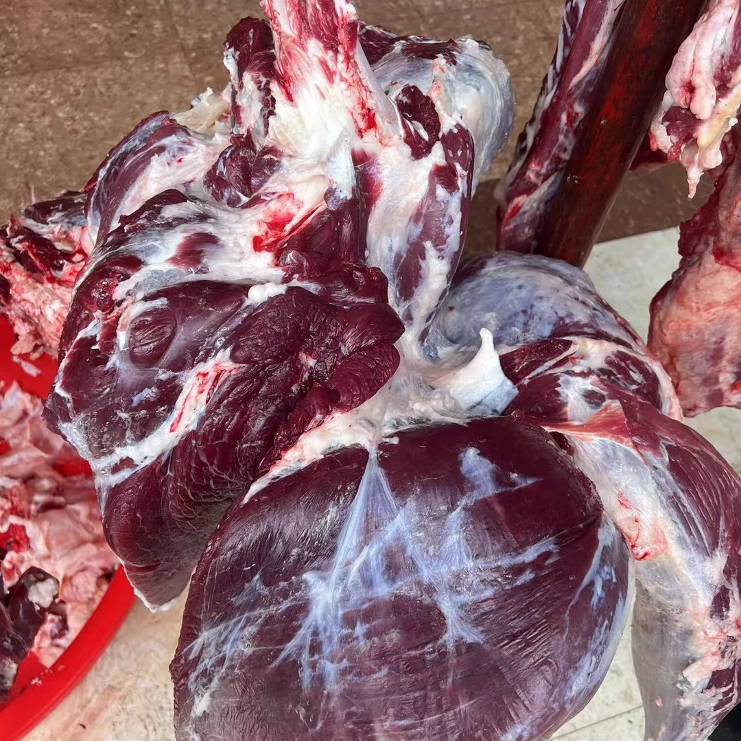 新鲜本地土黄牛肉现场称重