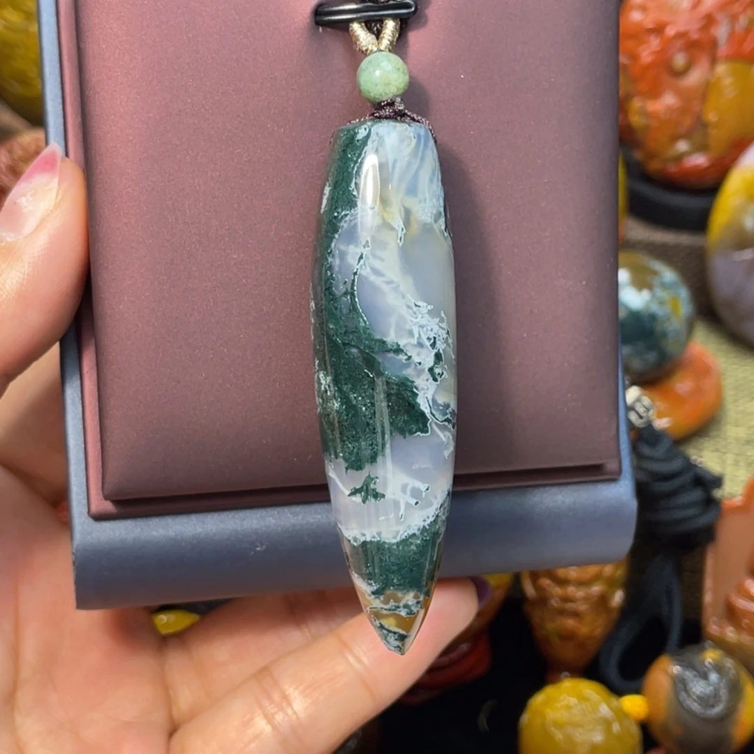未镶嵌玛瑙/玉髓珠宝奇石尚品天然水草，手工打磨，抛光666福利