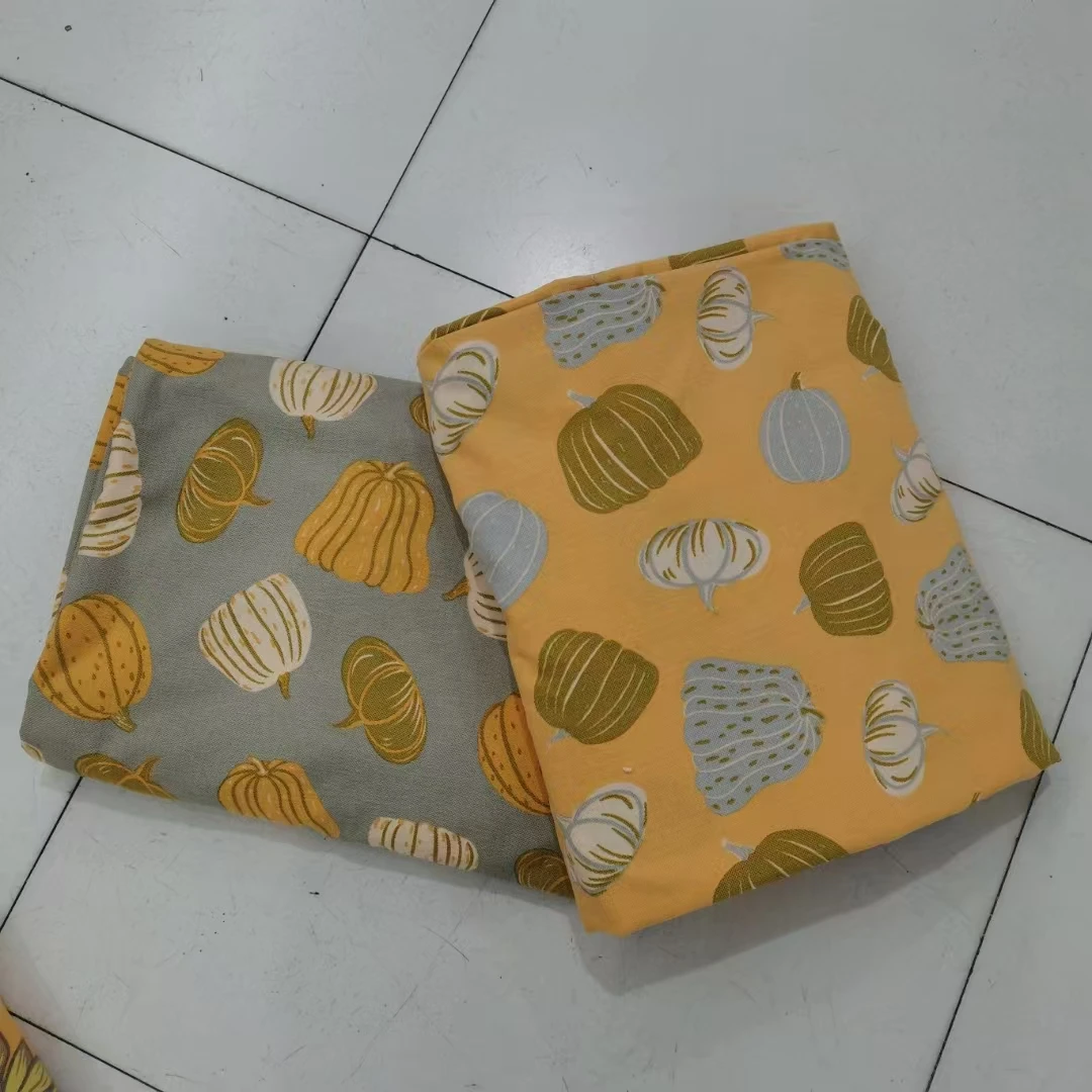 （伽罗小南瓜）灰色加黄色2块两米布料超软水洗棉