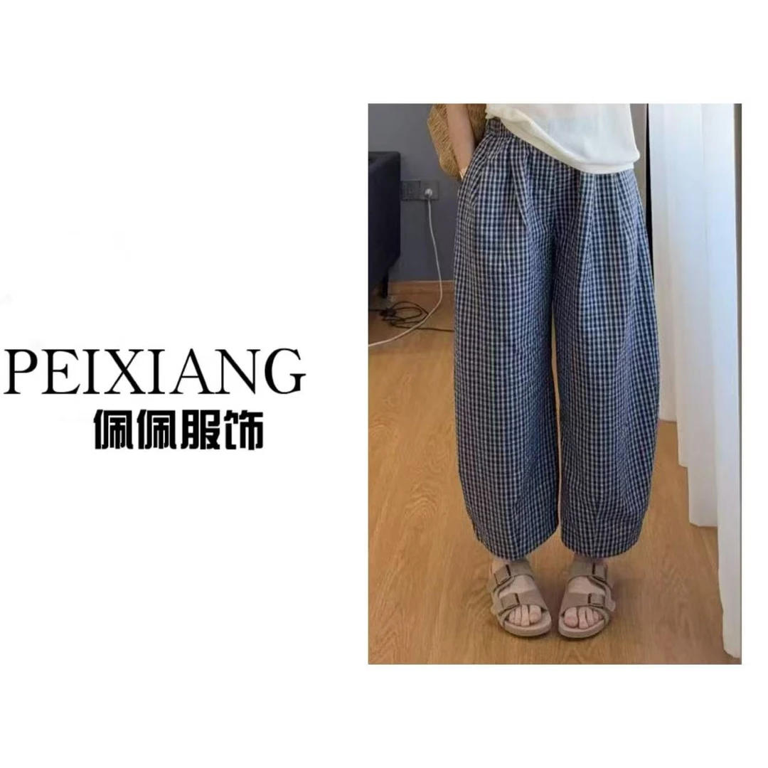 佩佩JA 【泡泡格子裤】休闲裤 K10845 6046037百搭薄款夏季宽松