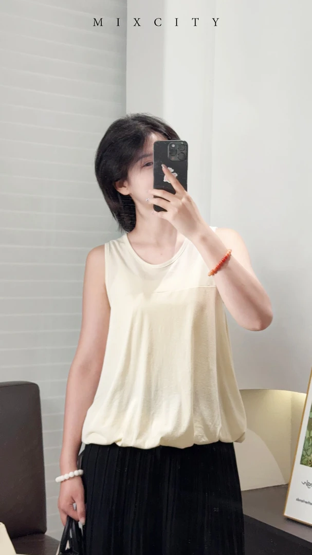 【亚楠本楠】花苞T◆莫代尔真丝棉麻混纺超柔亲肤花苞T恤7663