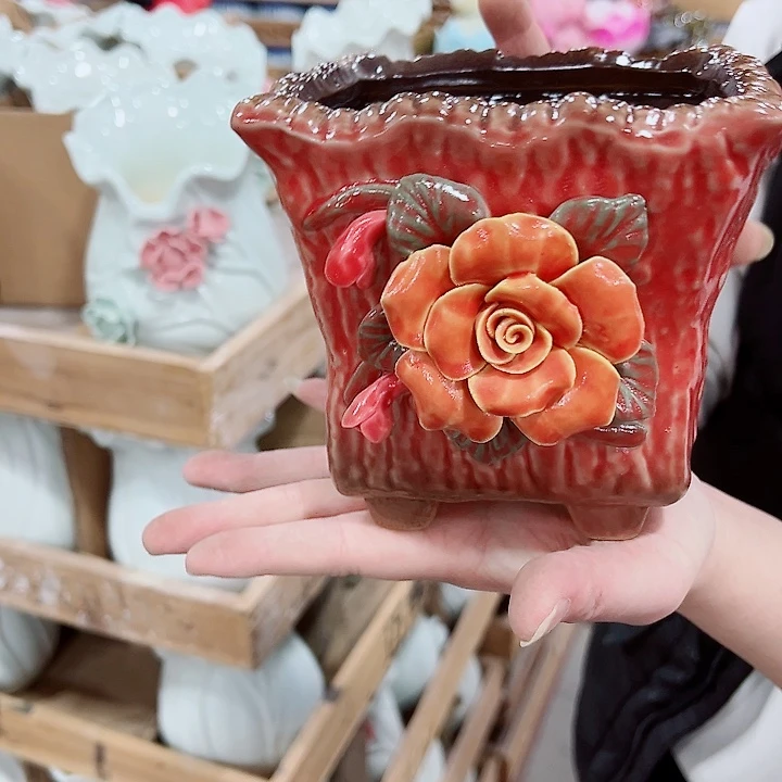 有孔，凑单福利满10元发货陶瓷多肉花盆！