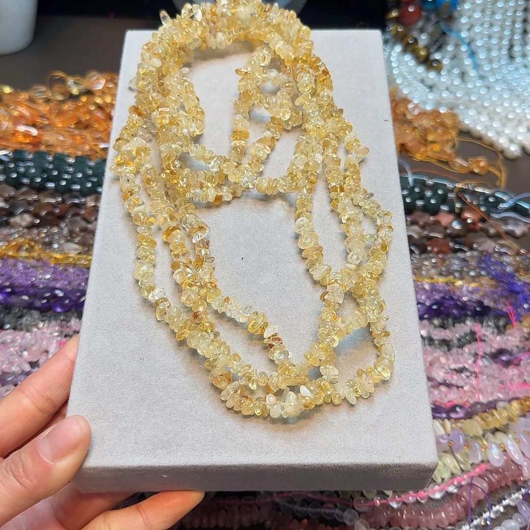 玛瑙/玉髓合金珠宝半成品黄水晶绕手4圈