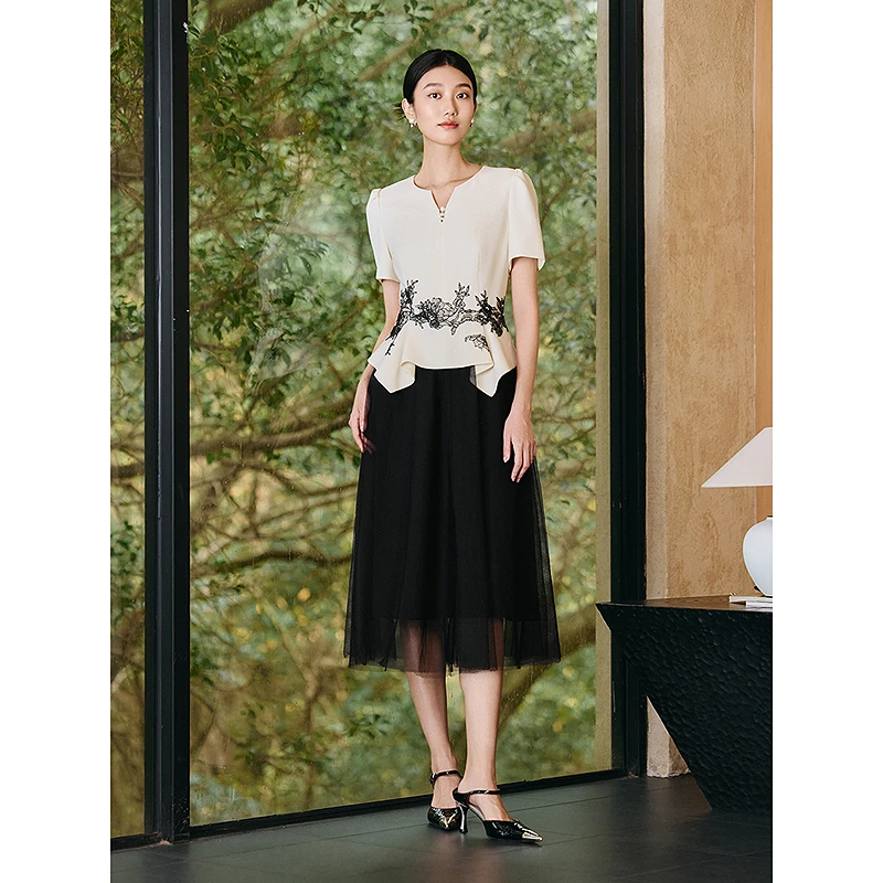 Song of Song歌中歌25年拼接假两件优雅连衣裙5C65205230