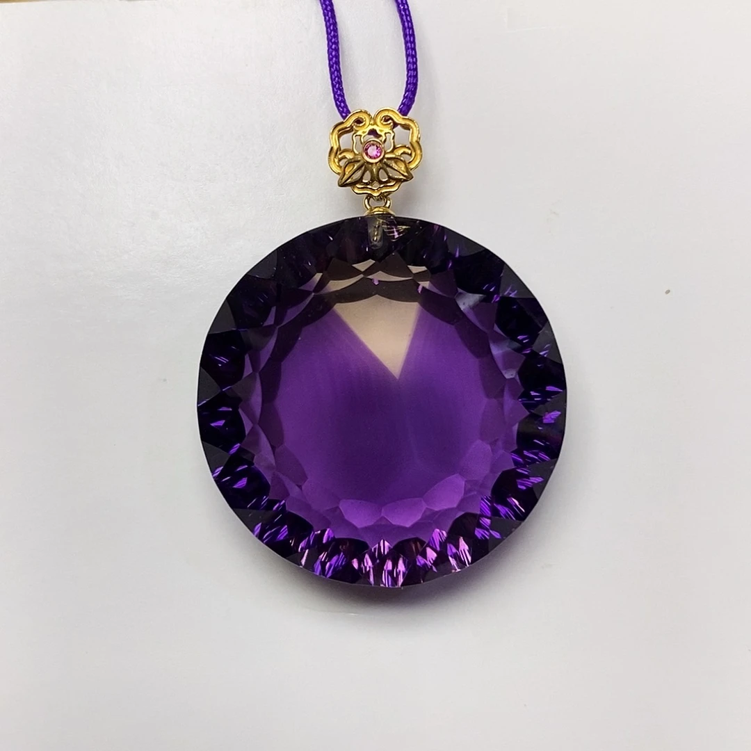 紫晶吊坠(赠链)18K金镶嵌