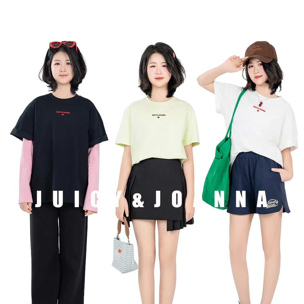 JUICY&JOANNA/橘子樱桃复刻宽松T恤（短袖上衣）