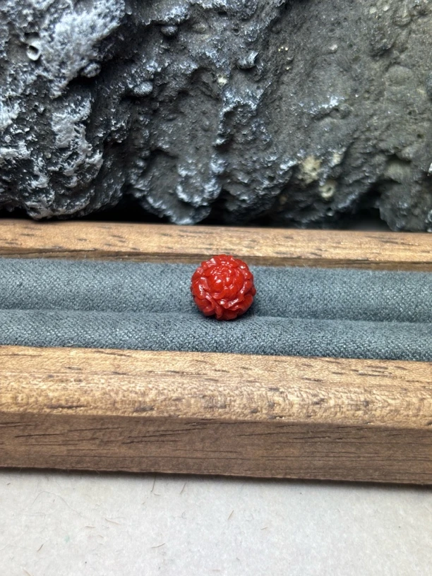 天然原矿南红瓦西锦红满色满肉牡丹珠8.6 吊坠顶珠 配珠