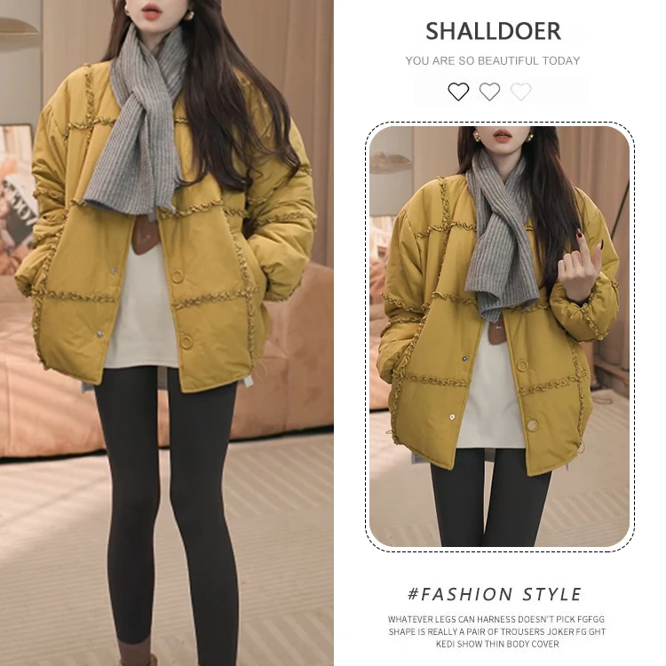 2025冬装上新冬季保暖小个子棉服宽松型中长款潮流设计感女士