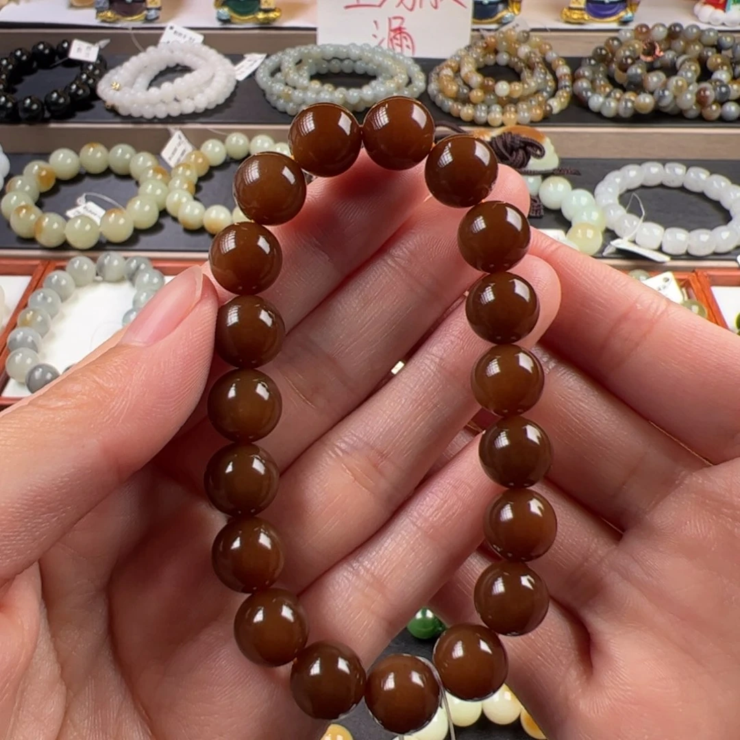 手链未镶嵌和田玉色标红糖卡10