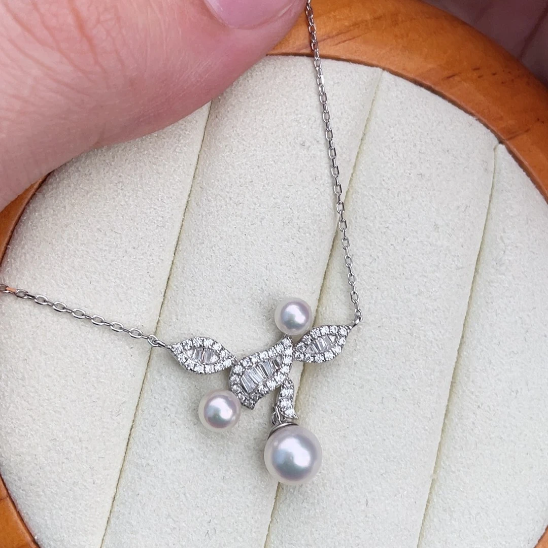 海水珍珠银S925镶嵌套链