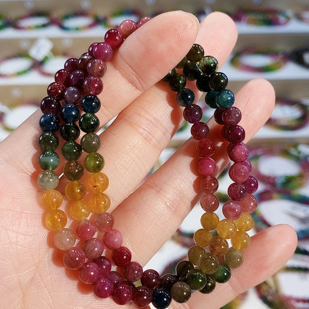 碧玺手链未镶嵌G2622三圈颜色微差