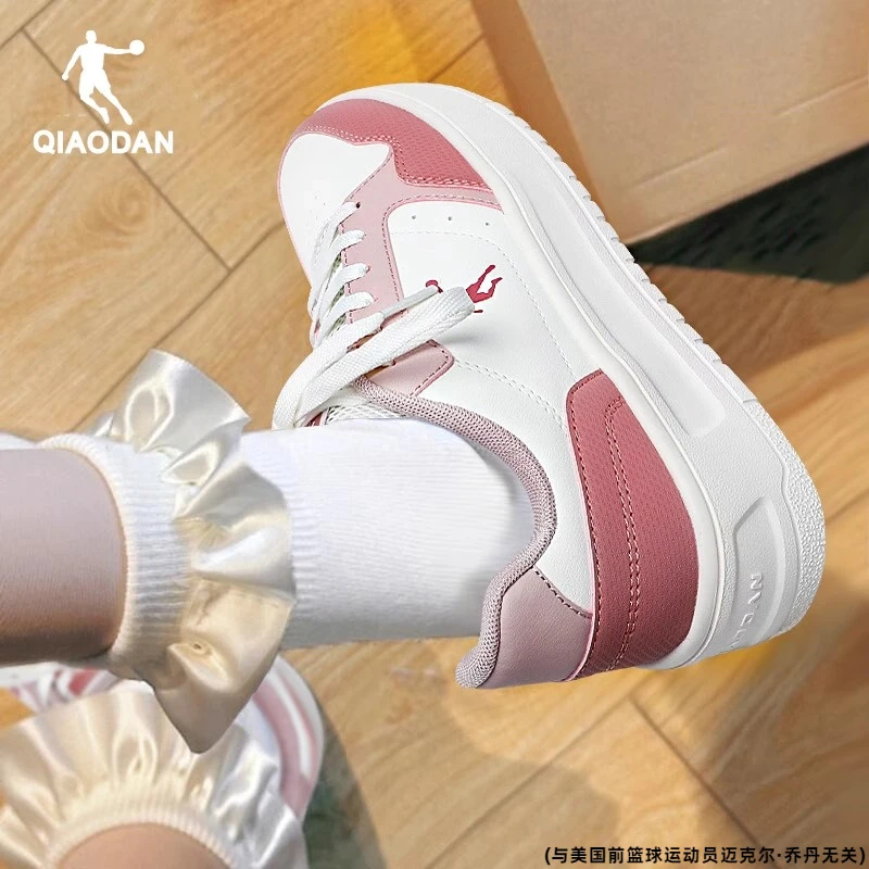 乔丹女鞋板鞋2025夏季学生粉色运动休闲鞋空军一号小白鞋厚底鞋子