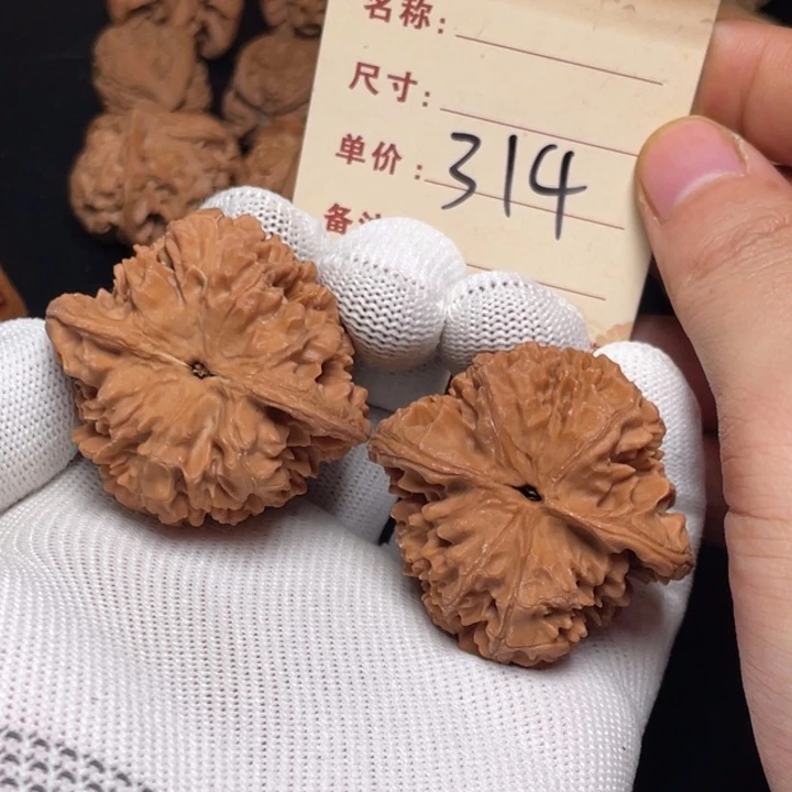 文玩核桃把件官帽44尺全品白茬314