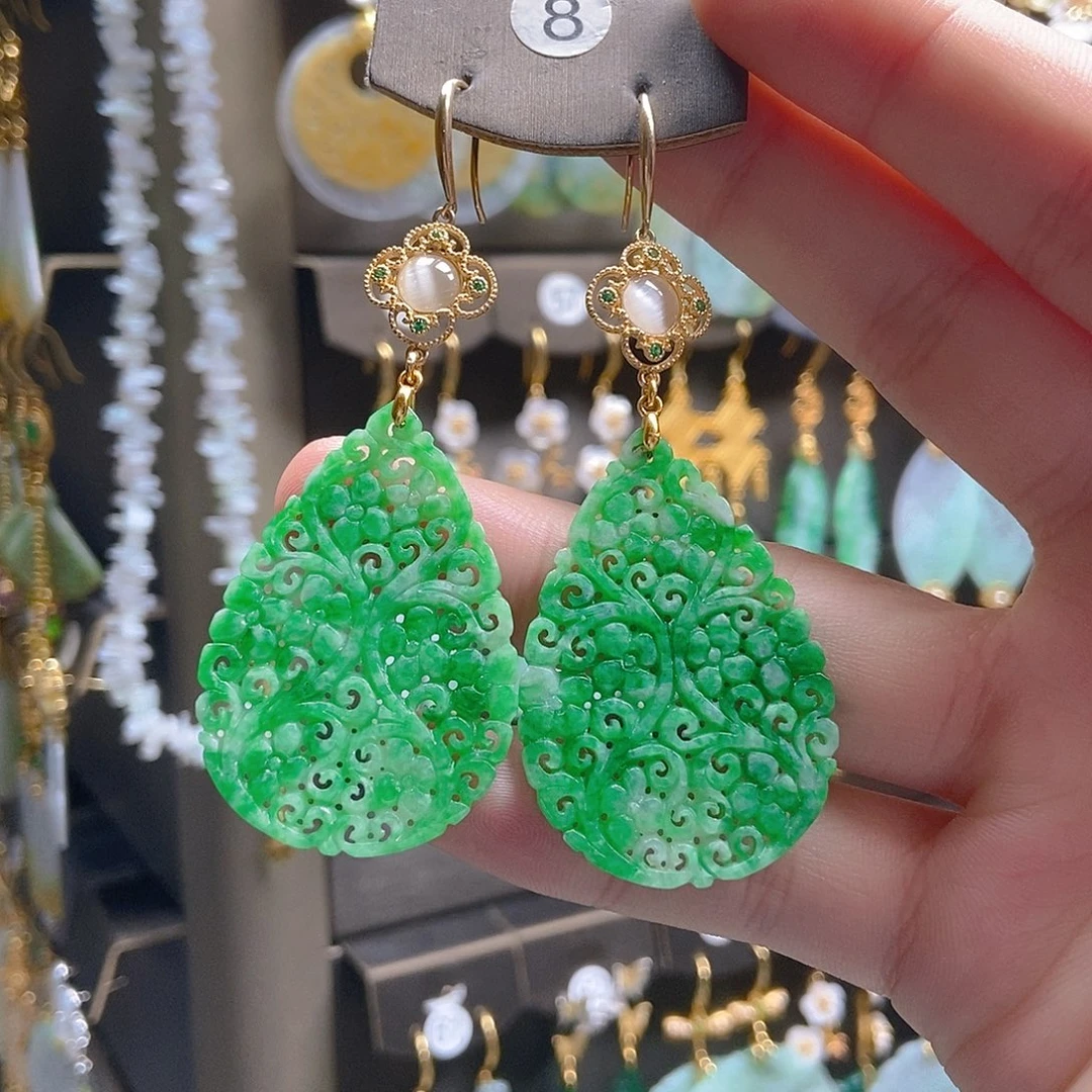 翡翠未镶嵌耳饰翡翠