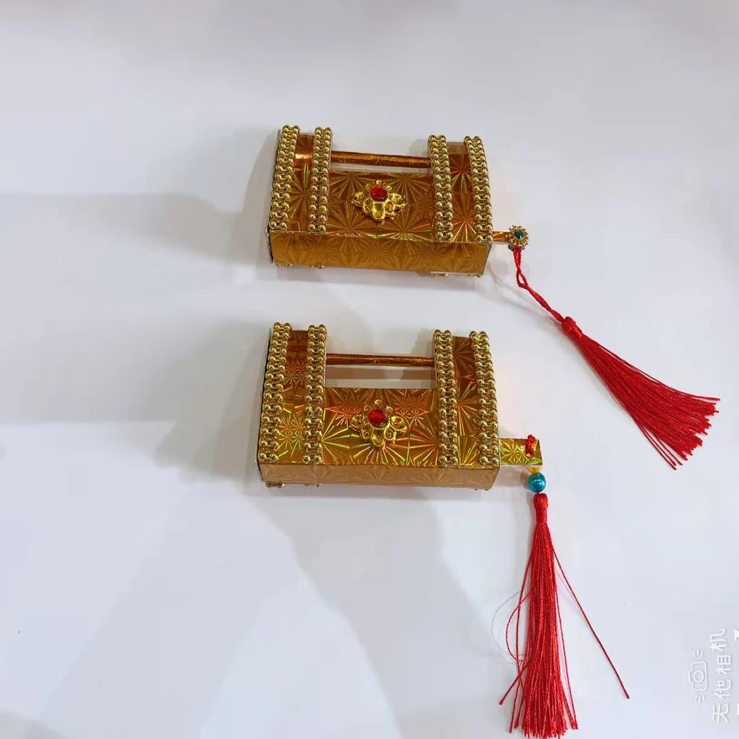 手工折纸老式纸锁 金锁银锁百宝箱锁子装饰品