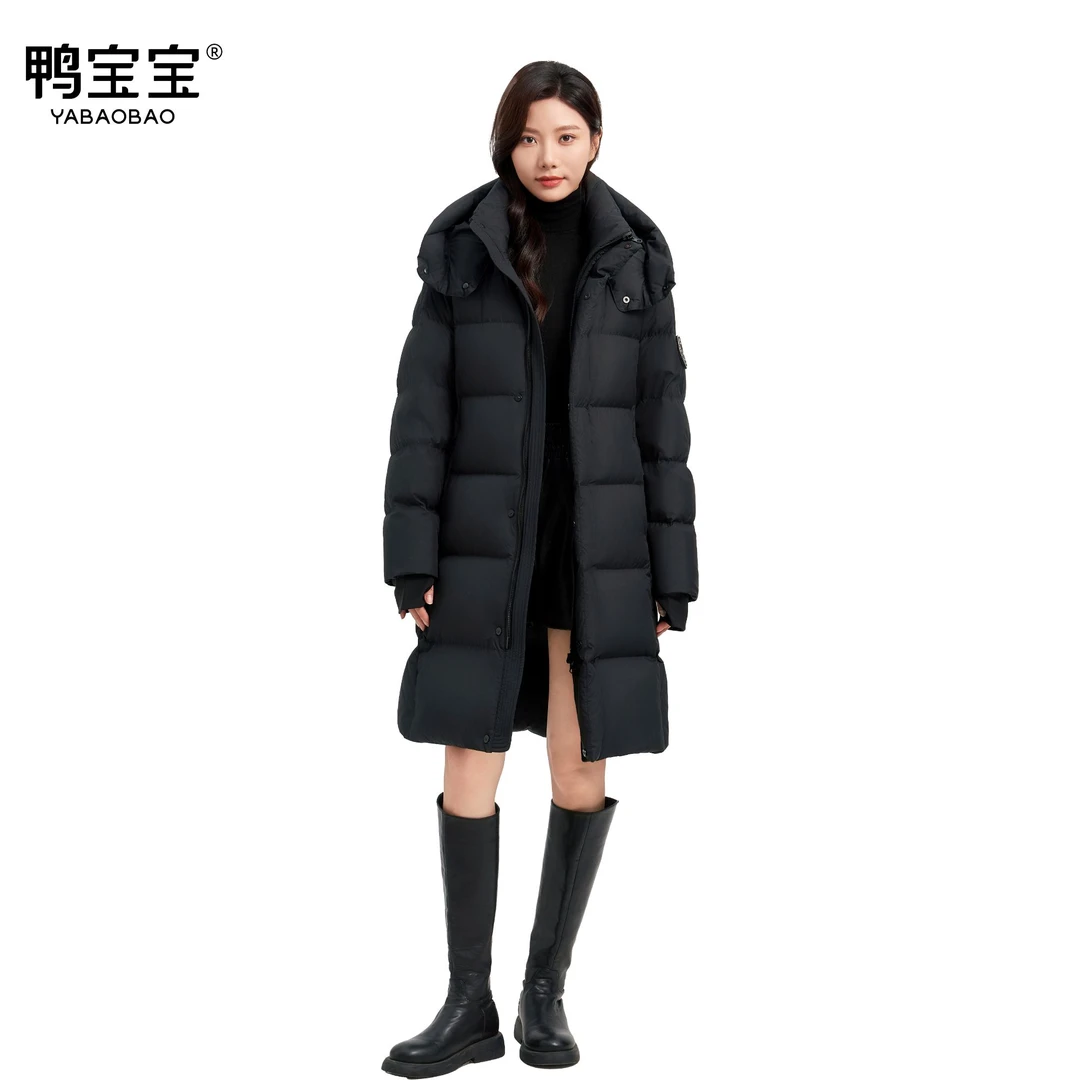 鸭宝宝男女同款运动时尚加厚保暖户外长款鹅绒服