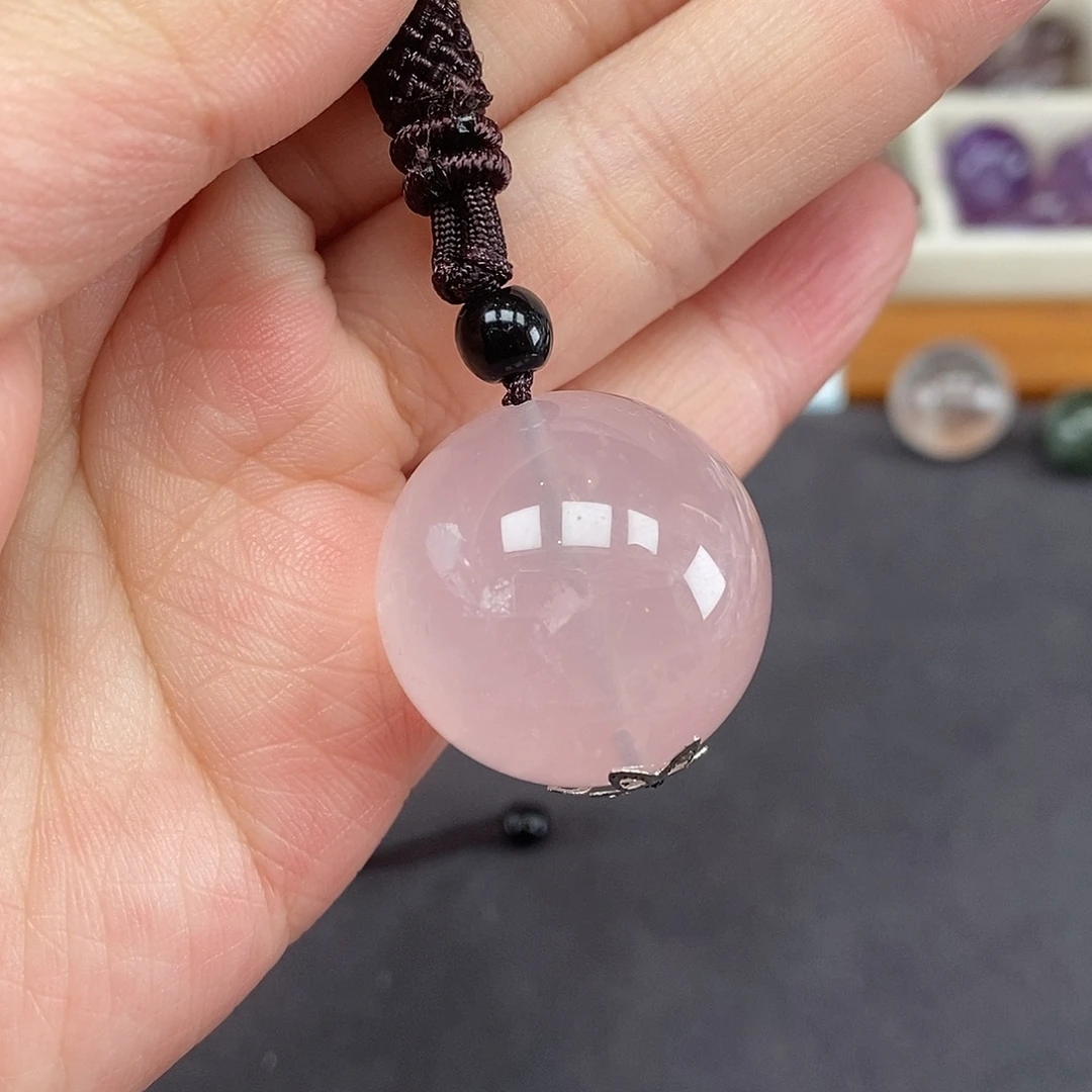 珠宝半成品未镶嵌水晶粉水项链