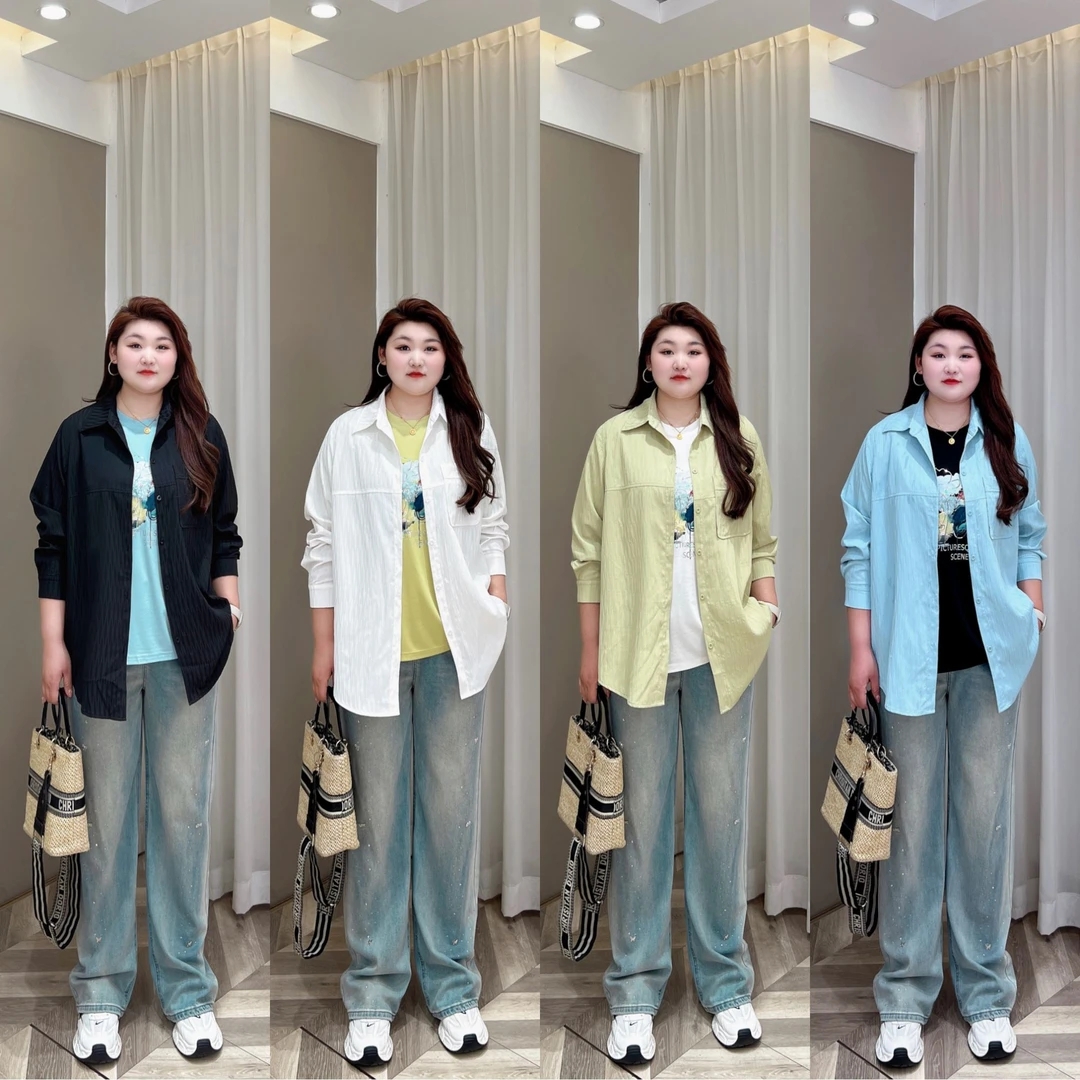 【上新】PMM81723 新款褶皱纹理时尚休闲百搭长袖翻领外穿衬衫