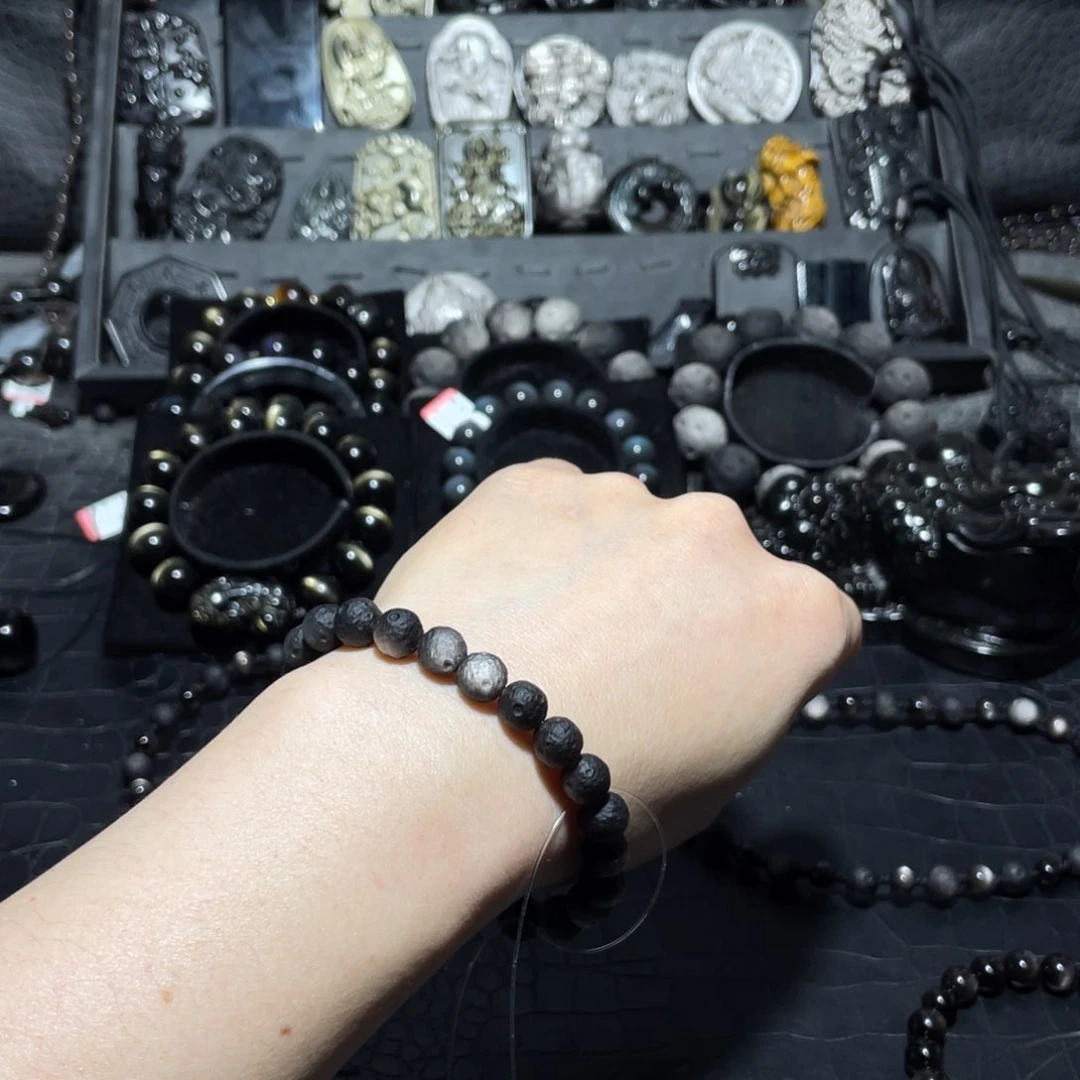 黑曜岩珠宝奇石未镶嵌安*呀