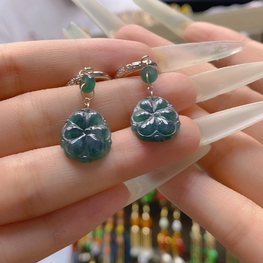 翡翠合金耳饰翡翠