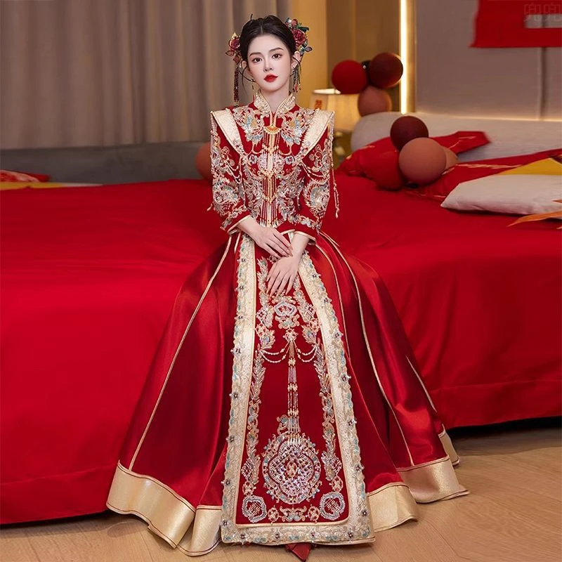 秀禾服2025新款新娘服重工新娘明制汉服婚服中式婚礼春季秀和结婚