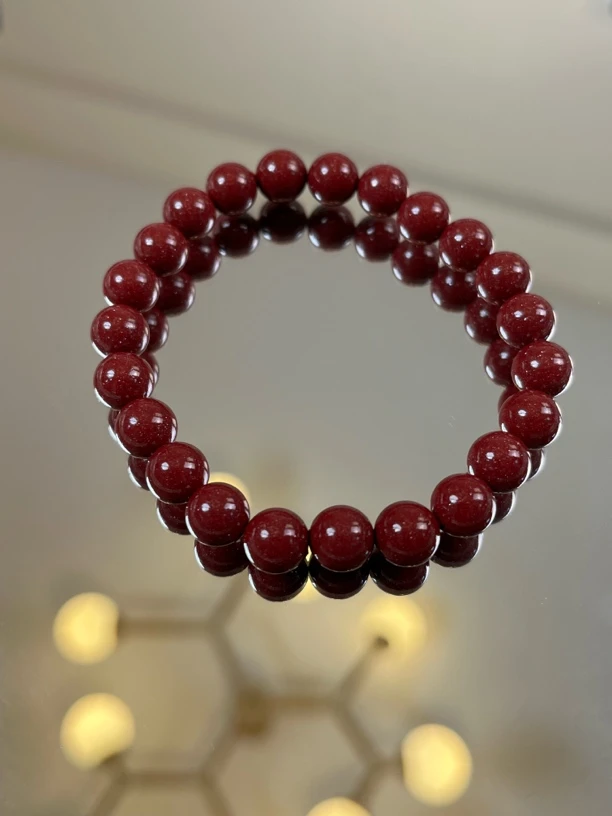 含辰砂工艺品紫金砂朱砂手串素圈