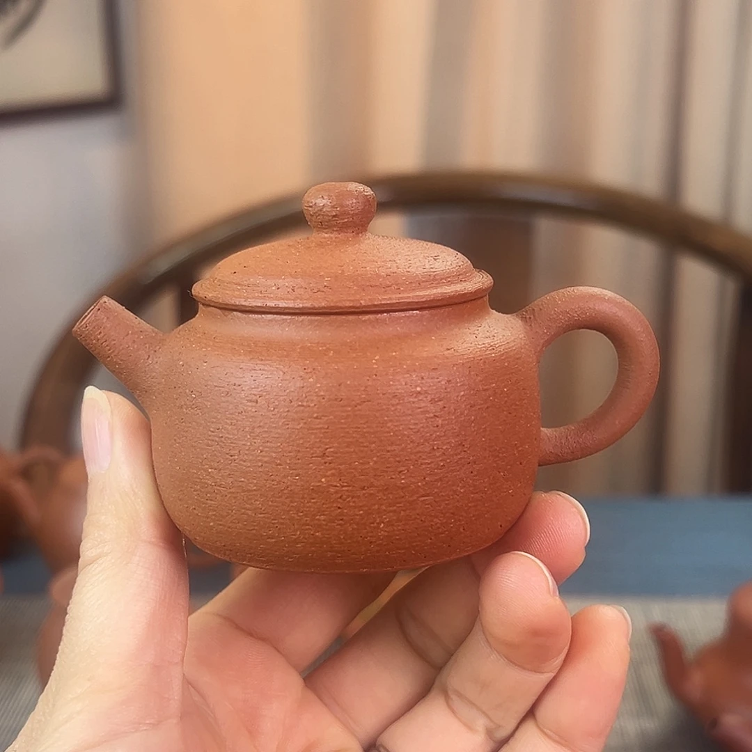 茶壶紫砂精品原矿 德钟 鱼籽朱泥 全手工艺 110cc