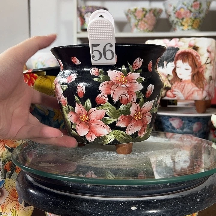 景德镇手绘花盆幸运花盆