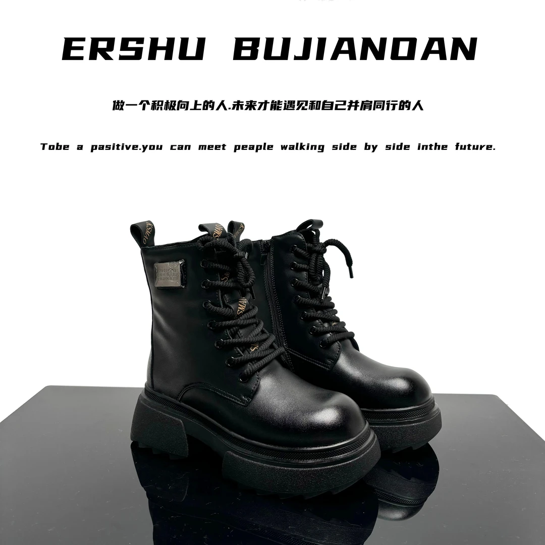 马丁靴女2025年春款厚底英伦风时尚百搭加绒短靴 6619//XY