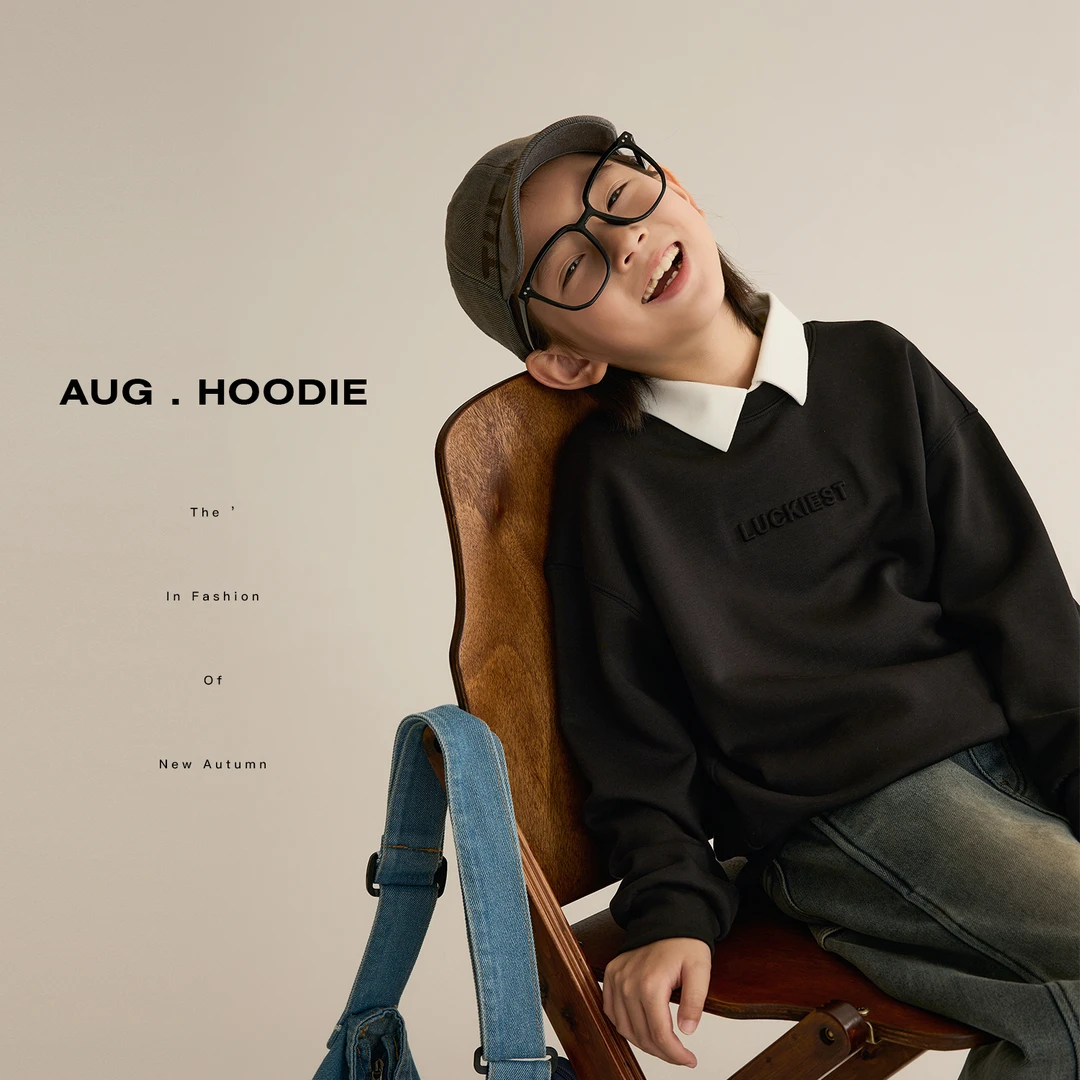 辰辰妈【幸运指南】秋装10A字母卫衣亲子装男女童上衣8567D