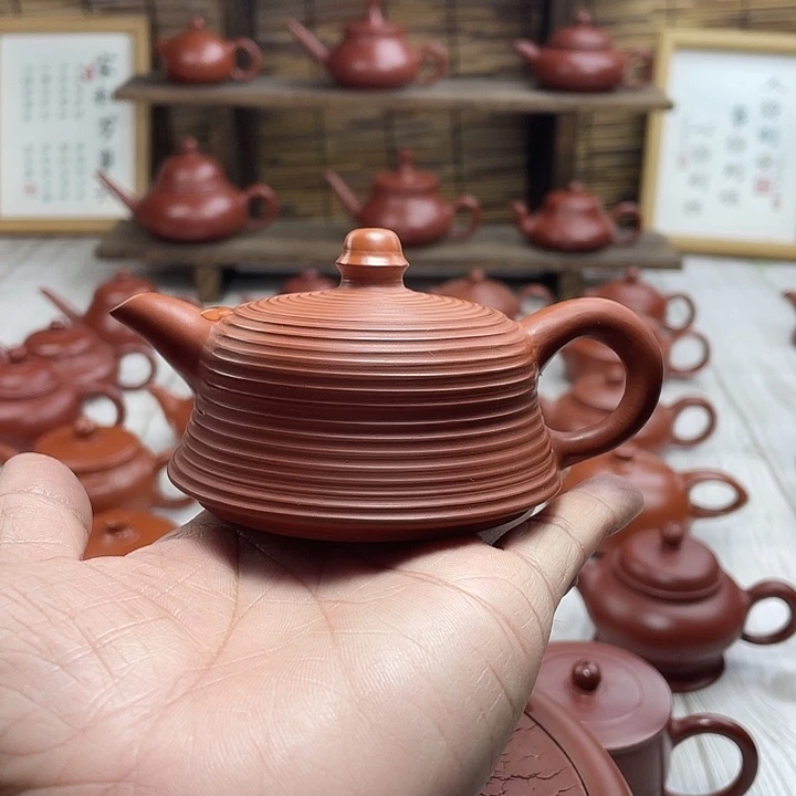 心**潮州朱泥手拉壶千壶