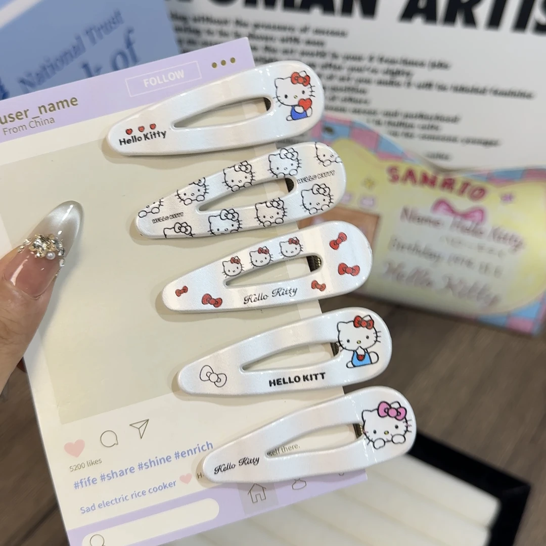 可爱新款珍珠白高级猫咪鸭嘴夹水滴甜美ins少女心刘海夹卡通发夹