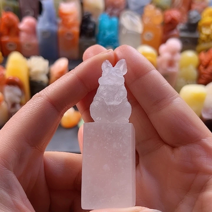 昌化石印石手工定制2.1厘米，兔子，包刻字