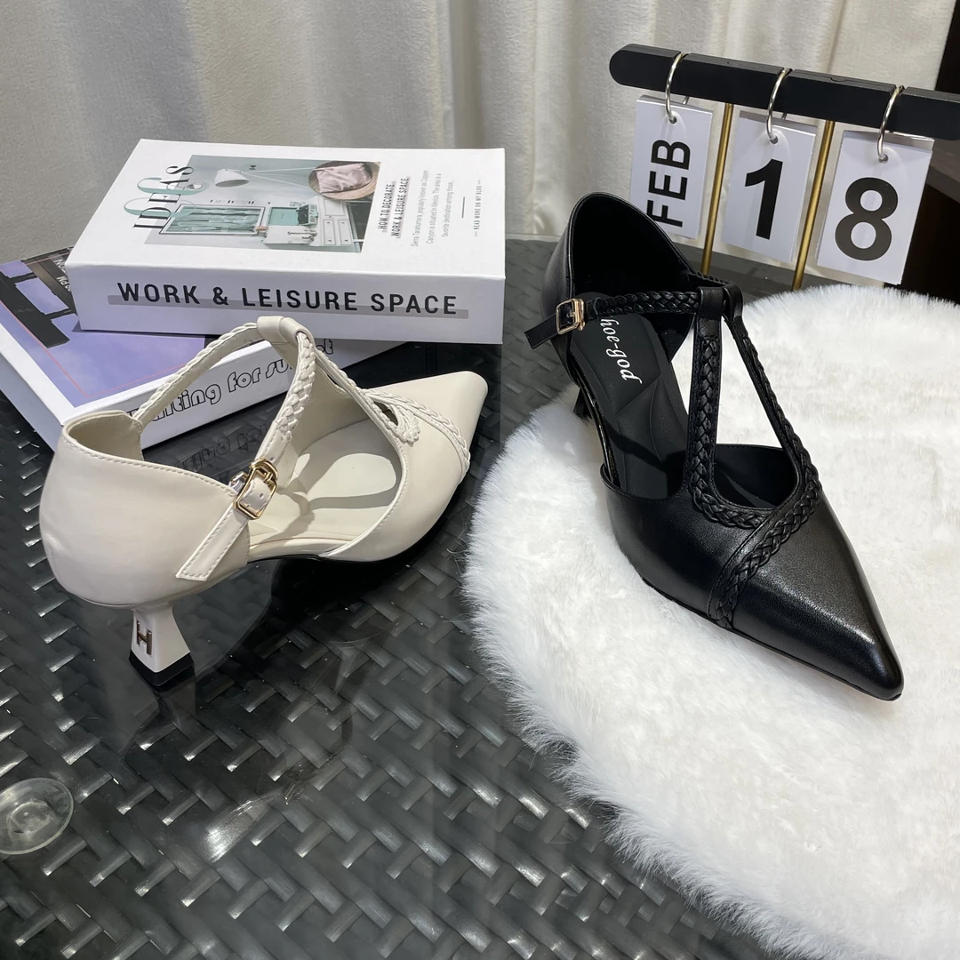 牛皮6厘米 2025年春季新款气质百搭尖头中跟SGL182