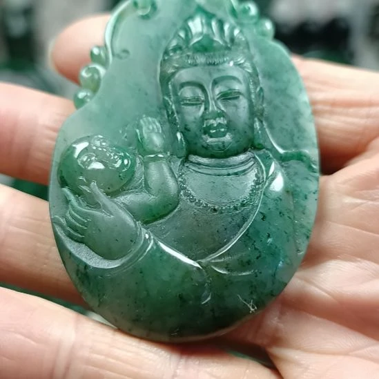 独山玉未镶嵌送子观音